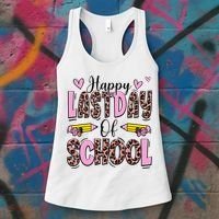Hello Summer Happy Last Day Of School Leopard Women's Tank Top thumb 3