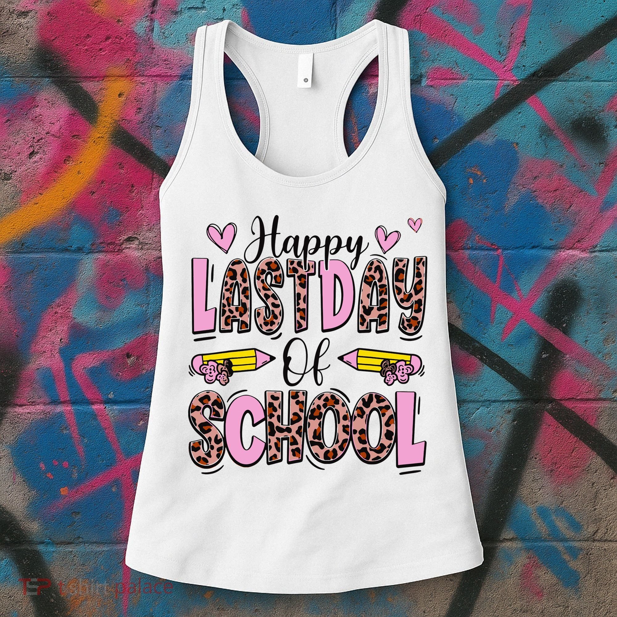 Hello Summer Happy Last Day Of School Leopard Women's Tank Top