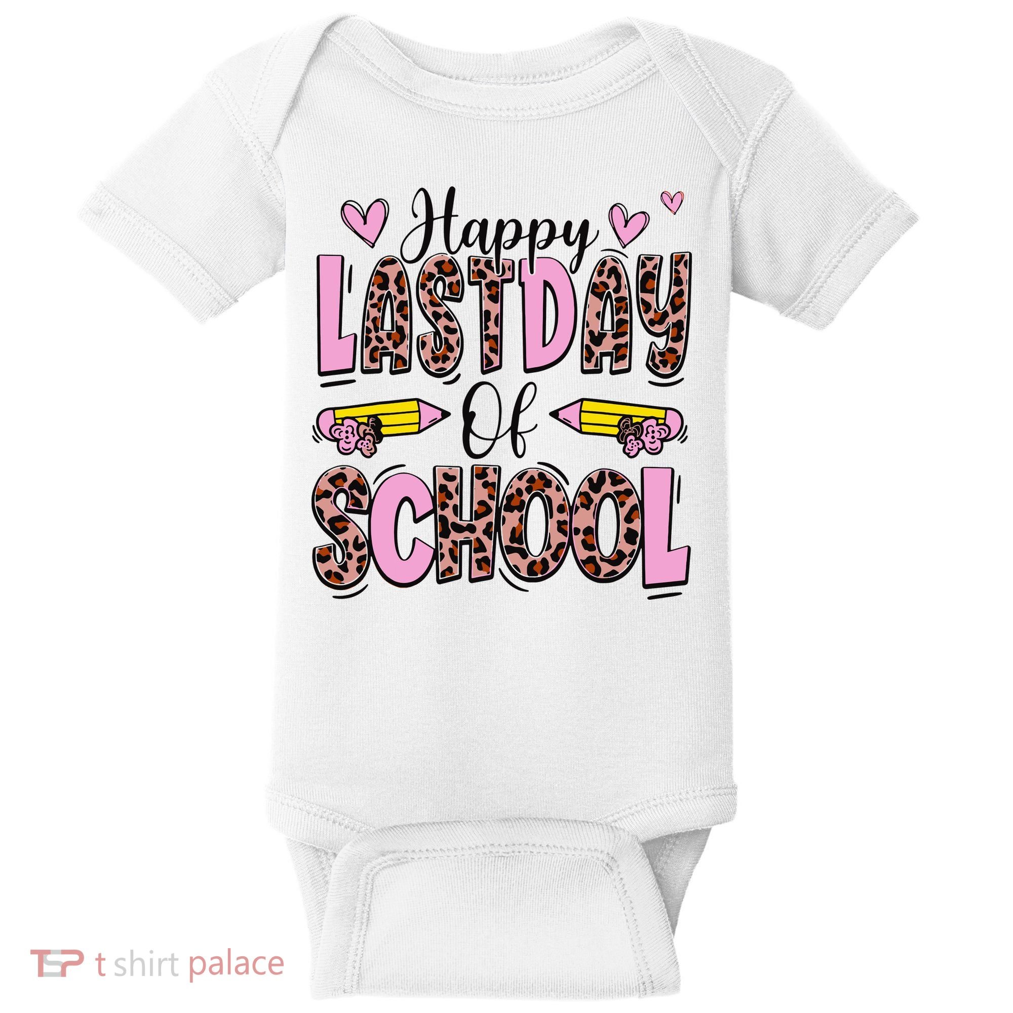Hello Summer Happy Last Day Of School Leopard Baby Bodysuit