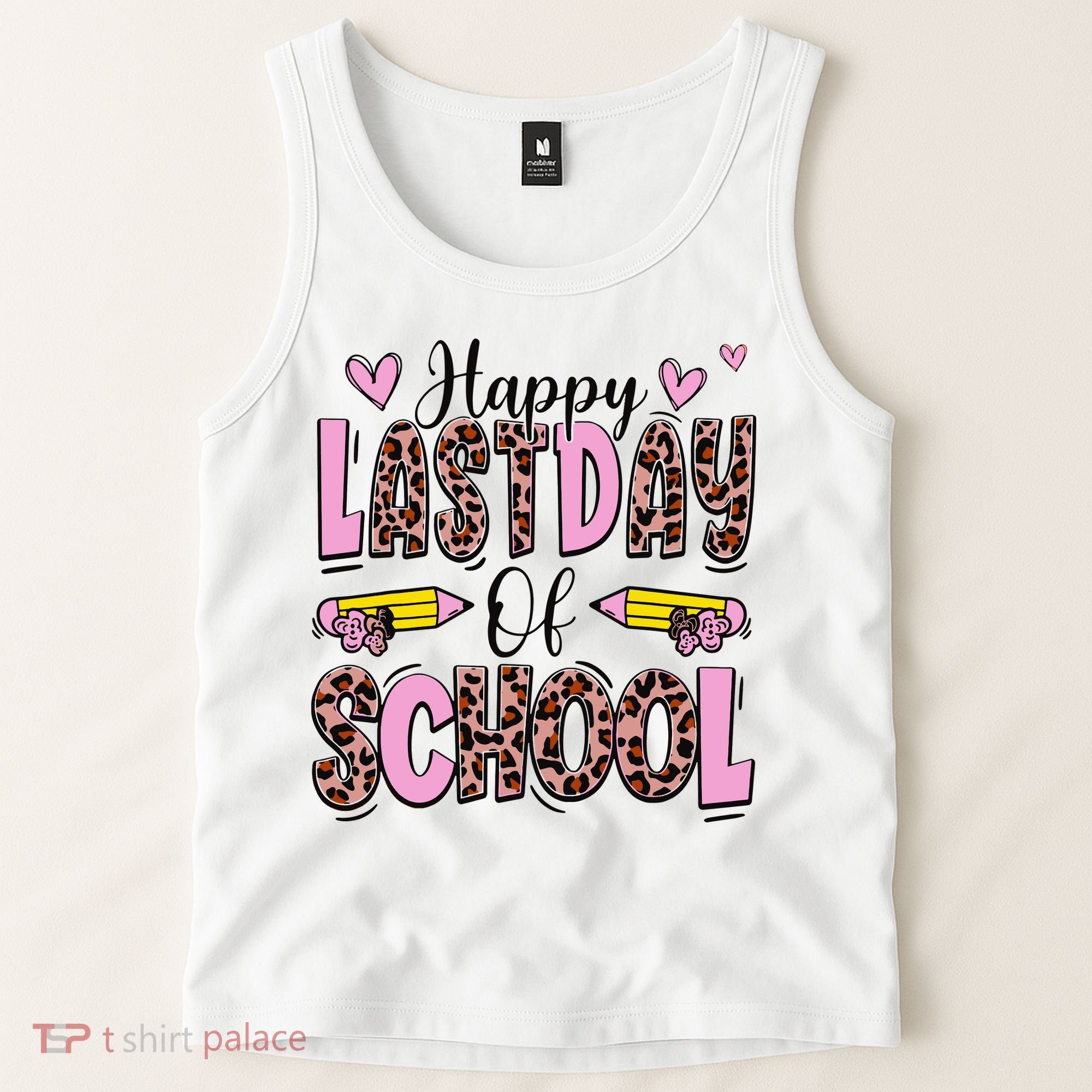 Hello Summer Happy Last Day Of School Leopard Tank Top