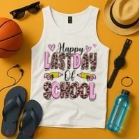 Hello Summer Happy Last Day Of School Leopard Tank Top thumb 4
