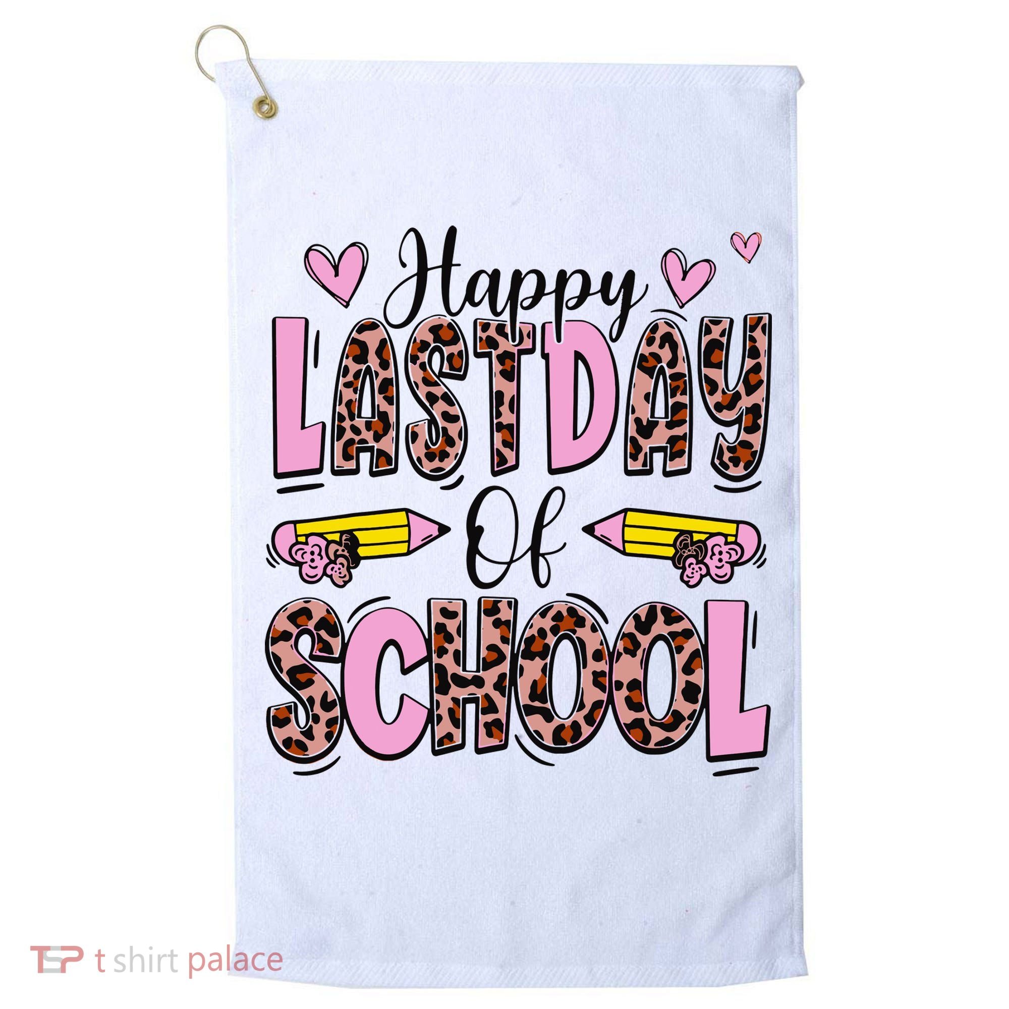 Hello Summer Happy Last Day Of School Leopard Golf Towel