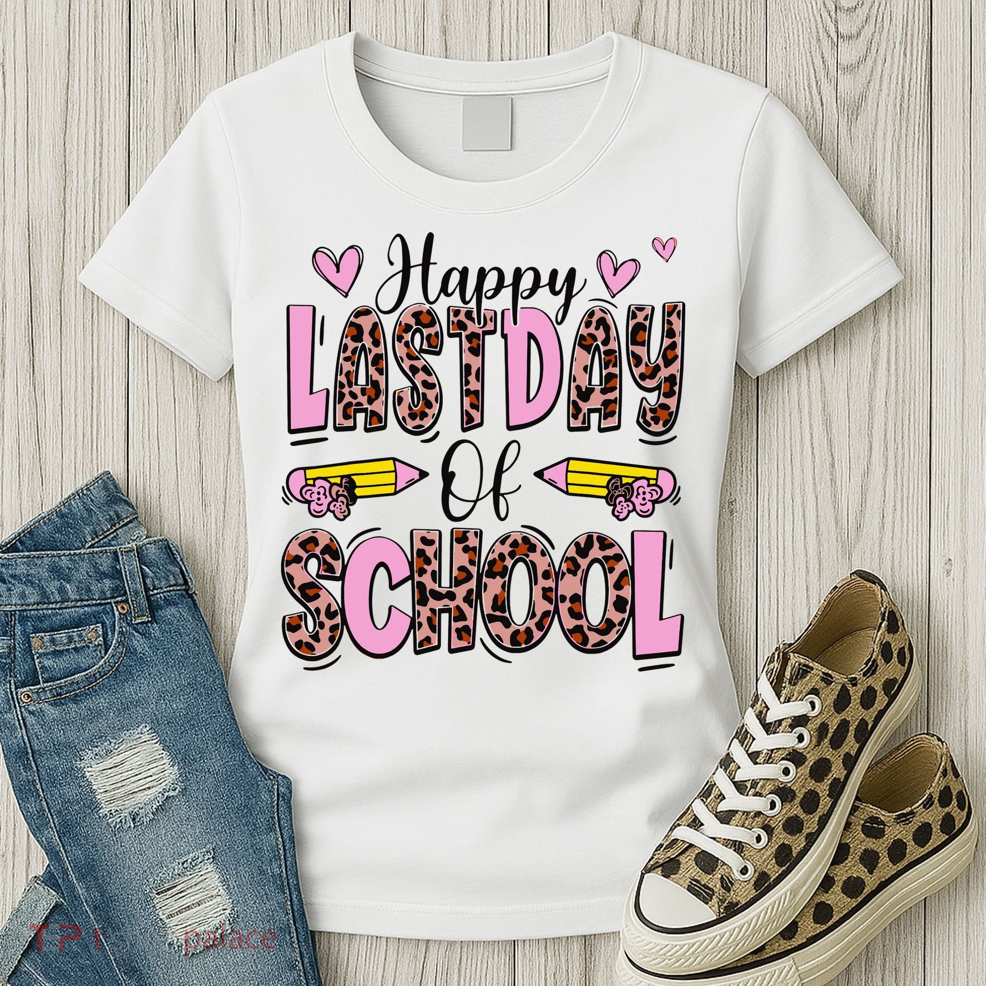 Hello Summer Happy Last Day Of School Leopard Women's T-Shirt