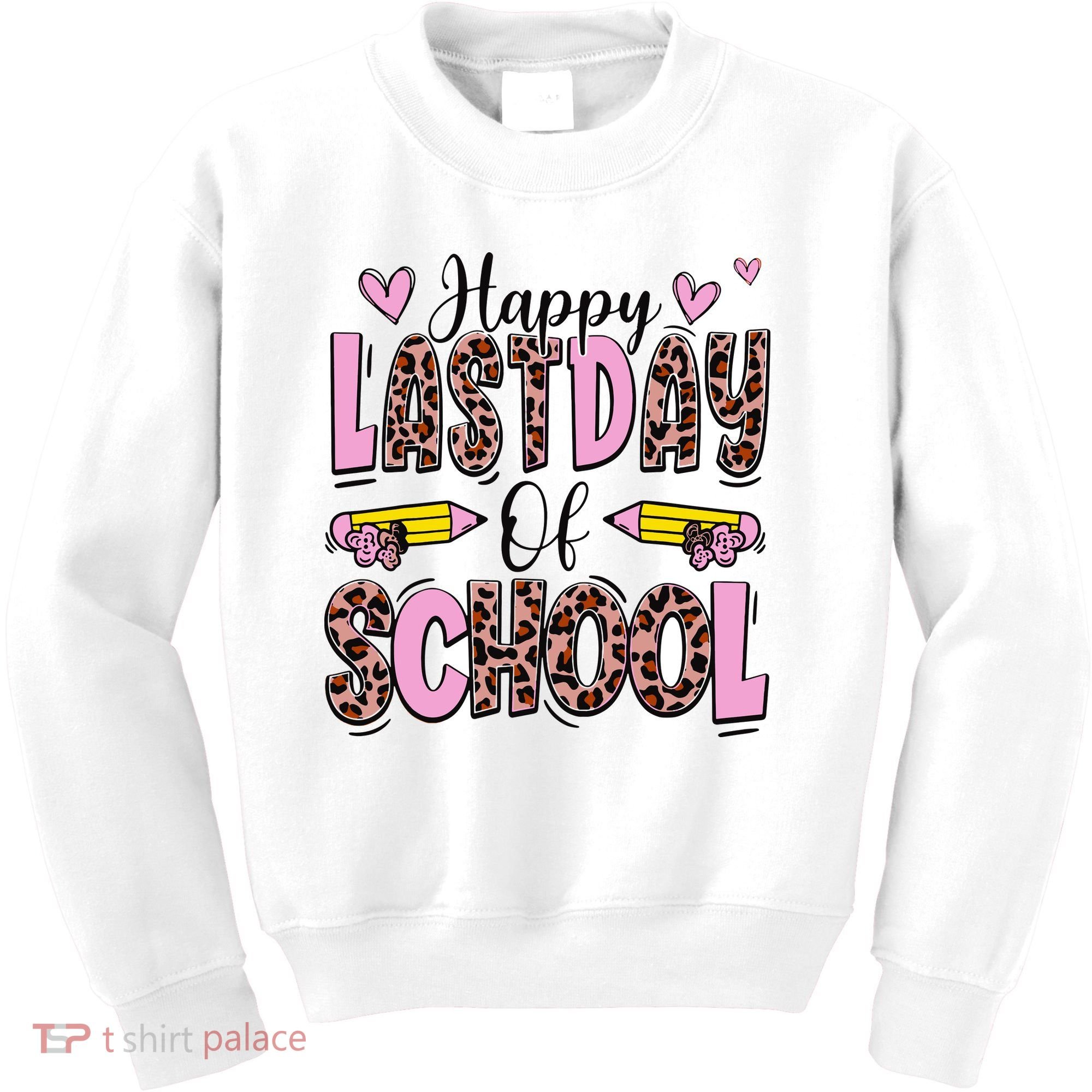 Hello Summer Happy Last Day Of School Leopard Kids Sweatshirt