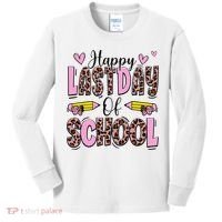 Hello Summer Happy Last Day Of School Leopard Kids Long Sleeve Shirt thumb 0