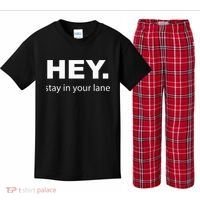 Hey Stay In Your Lane Funny Annoying Drivers Road Rage Kids Plaid Pajama Set thumb 0