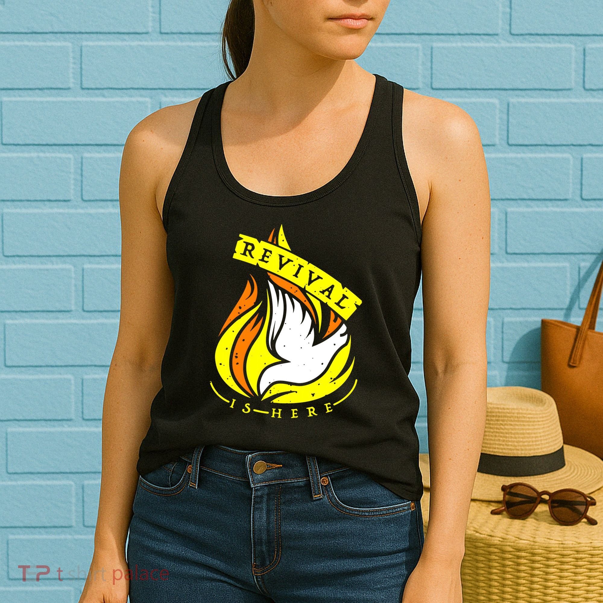 Holy Spirit Is Fire Of Revival Is Here Christian Women's Tank Top