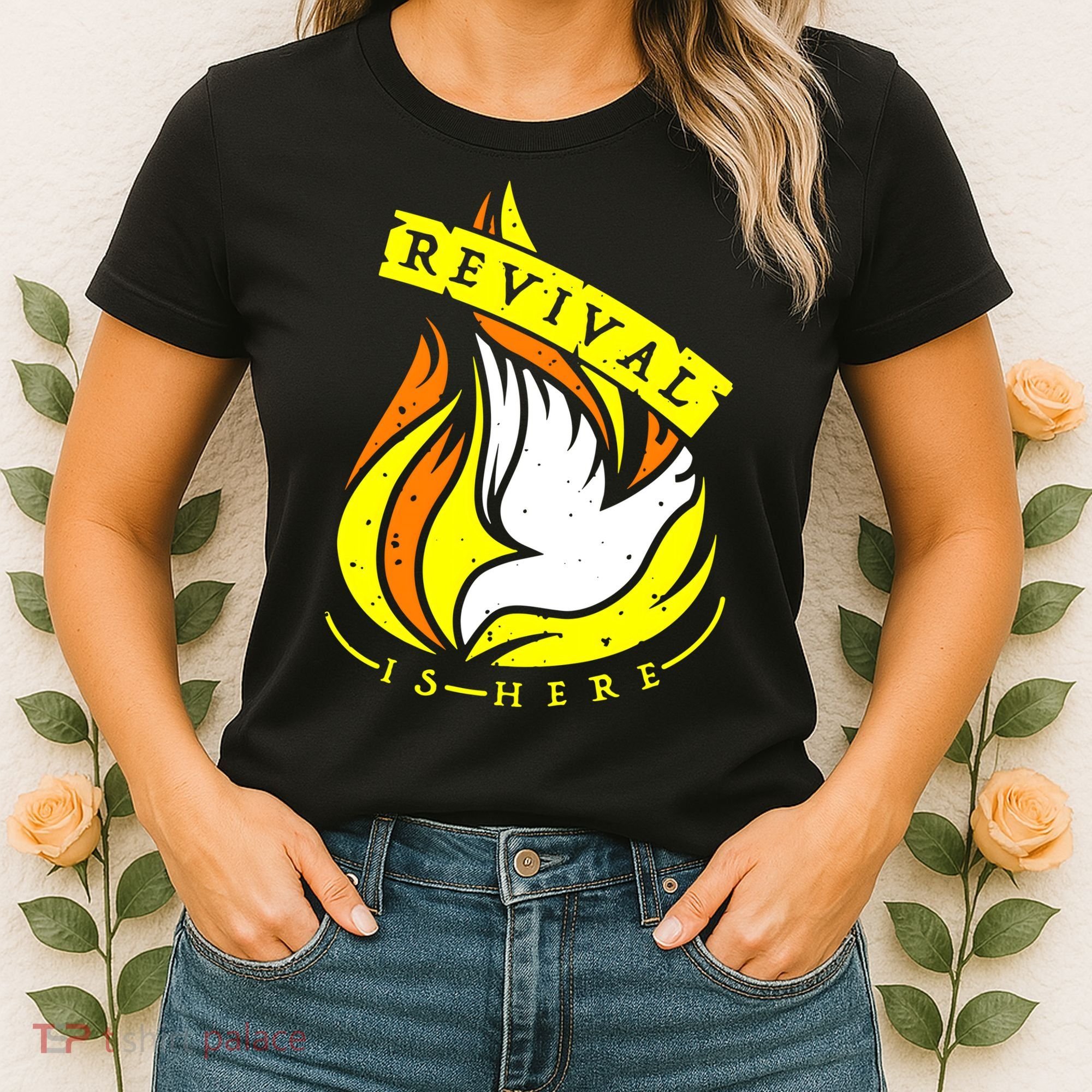 Holy Spirit Is Fire Of Revival Is Here Christian Women's T-Shirt