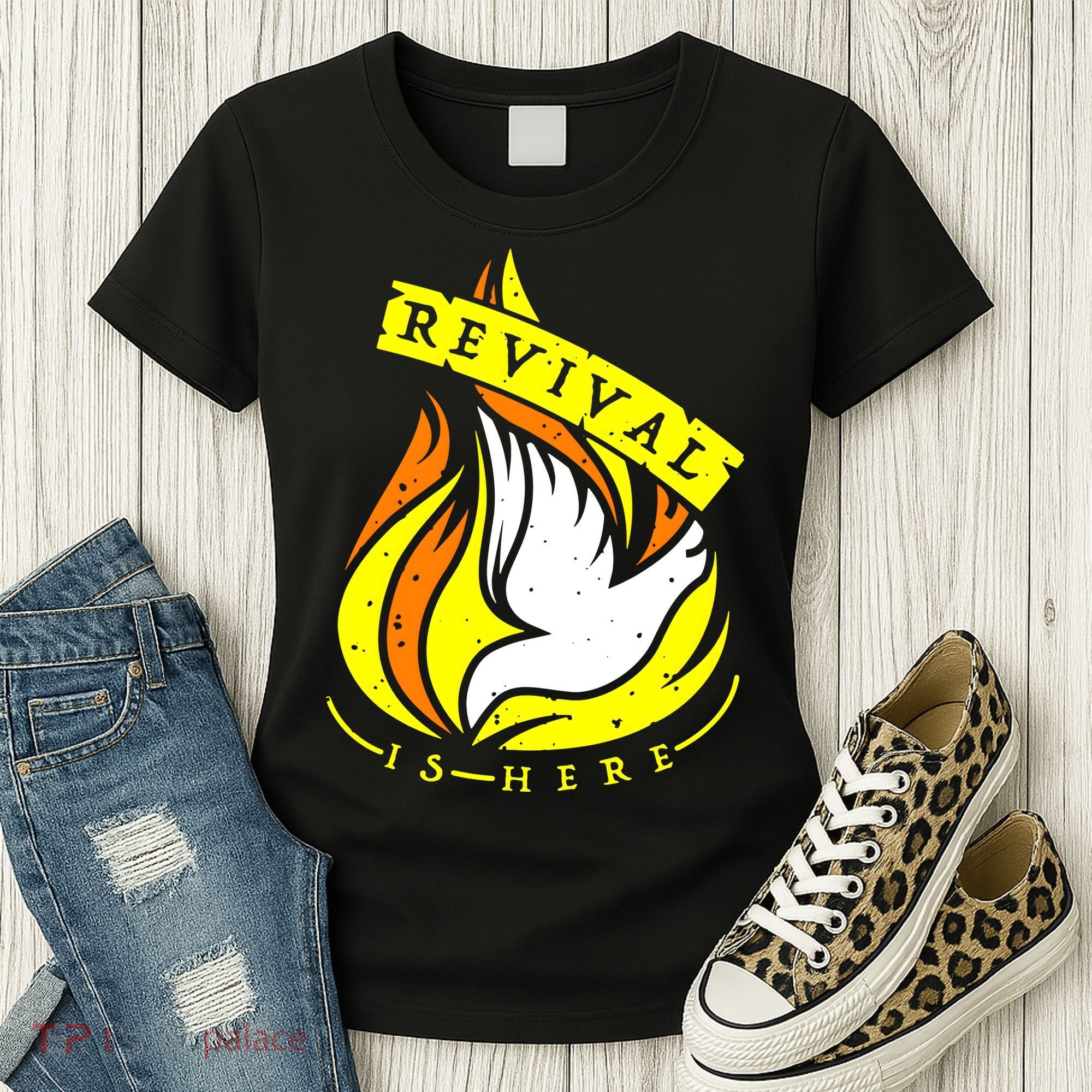 Holy Spirit Is Fire Of Revival Is Here Christian Women's T-Shirt