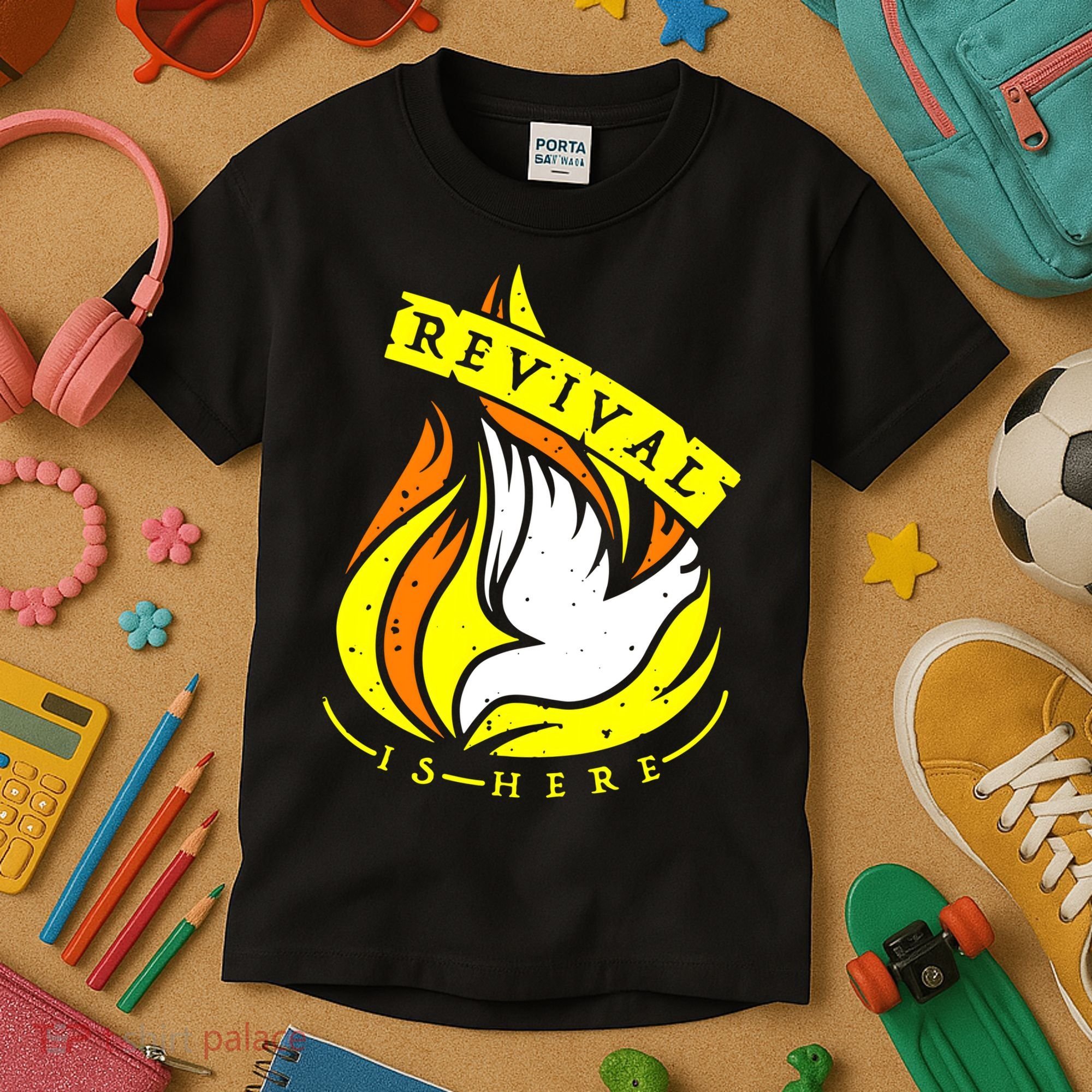 Holy Spirit Is Fire Of Revival Is Here Christian Kids T-Shirt