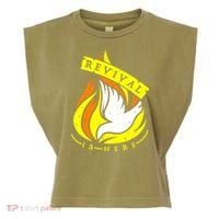 Holy Spirit Is Fire Of Revival Is Here Christian Garment-Dyed Women's Muscle Tee thumb 0