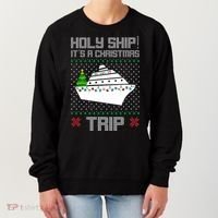 Holy Ship It's A Christmas Trip Family Vacation Cruise Women's Sweatshirt thumb 0