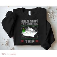 Holy Ship It's A Christmas Trip Family Vacation Cruise Sweatshirt thumb 2