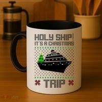Holy Ship It's A Christmas Trip Family Vacation Cruise Coffee Mug thumb 4