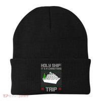 Holy Ship It's A Christmas Trip Family Vacation Cruise Beanie thumb 0