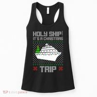 Holy Ship It's A Christmas Trip Family Vacation Cruise Women's Tank Top thumb 0