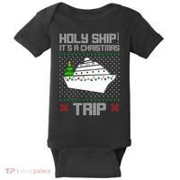 Holy Ship It's A Christmas Trip Family Vacation Cruise Baby Bodysuit thumb 0