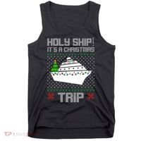 Holy Ship It's A Christmas Trip Family Vacation Cruise Tank Top thumb 0