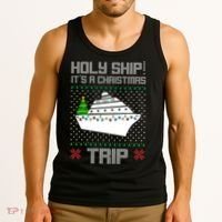 Holy Ship It's A Christmas Trip Family Vacation Cruise Tank Top thumb 3