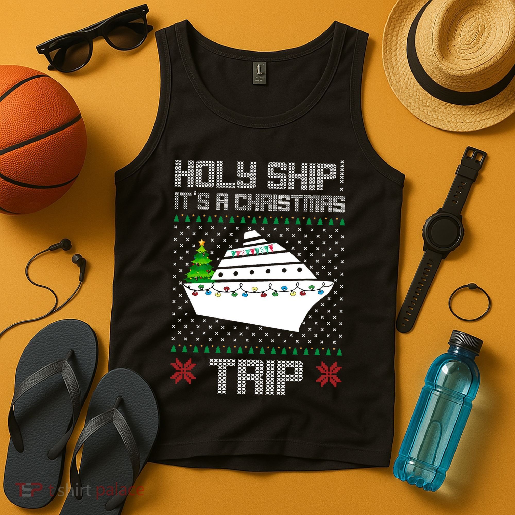 Holy Ship It's A Christmas Trip Family Vacation Cruise Tank Top