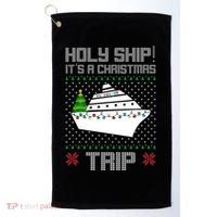 Holy Ship It's A Christmas Trip Family Vacation Cruise Golf Towel thumb 0