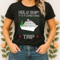Holy Ship It's A Christmas Trip Family Vacation Cruise Women's T-Shirt thumb 2