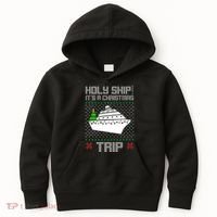 Holy Ship It's A Christmas Trip Family Vacation Cruise Kids Hoodie thumb 0