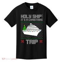 Holy Ship It's A Christmas Trip Family Vacation Cruise Kids T-Shirt thumb 0