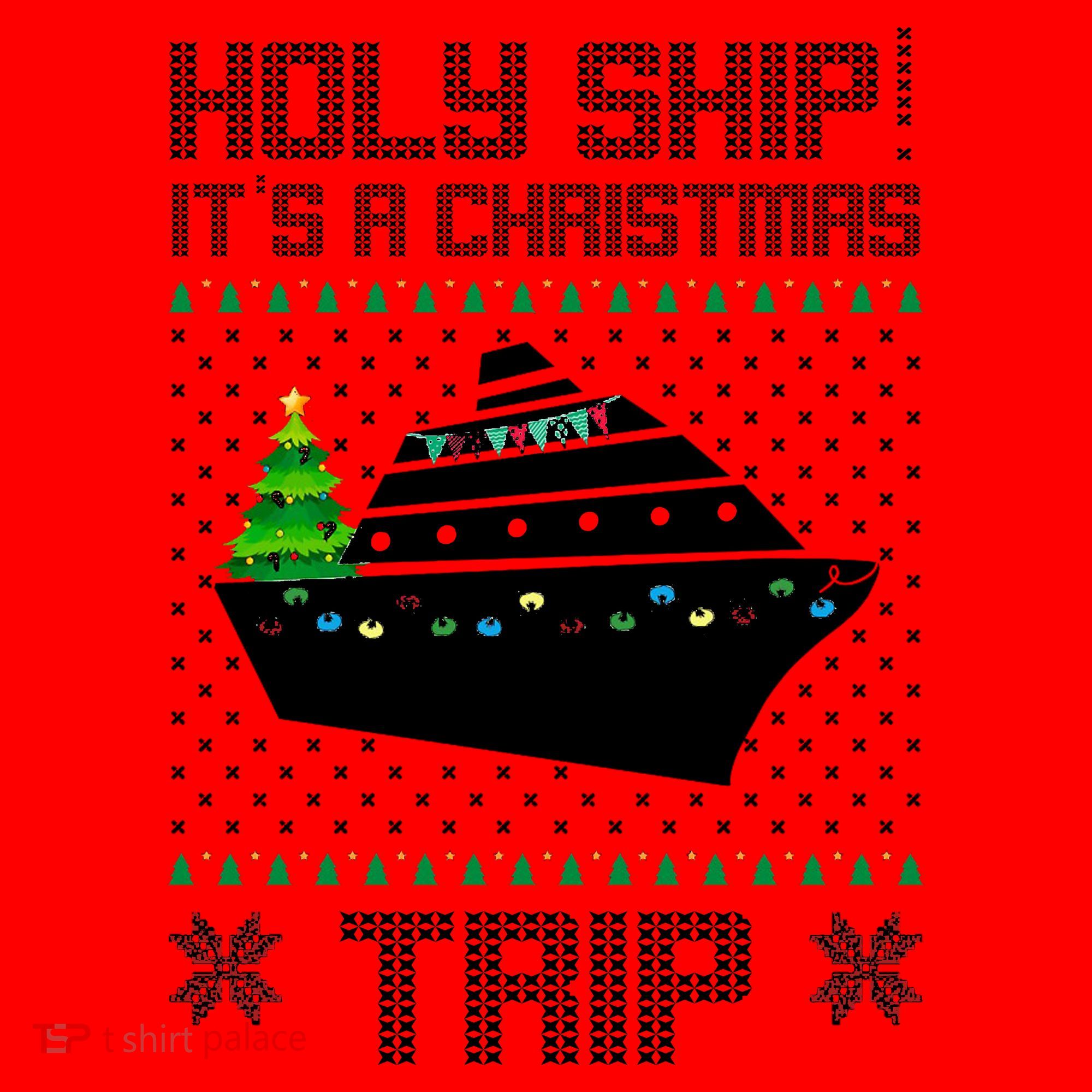 Holy Ship It's A Christmas Trip Family Vacation Cruise Santa Hat