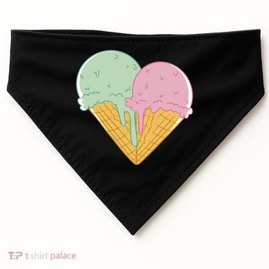 Heart Shaped Ice Cream Cute Gift USA-Made Doggie Bandana