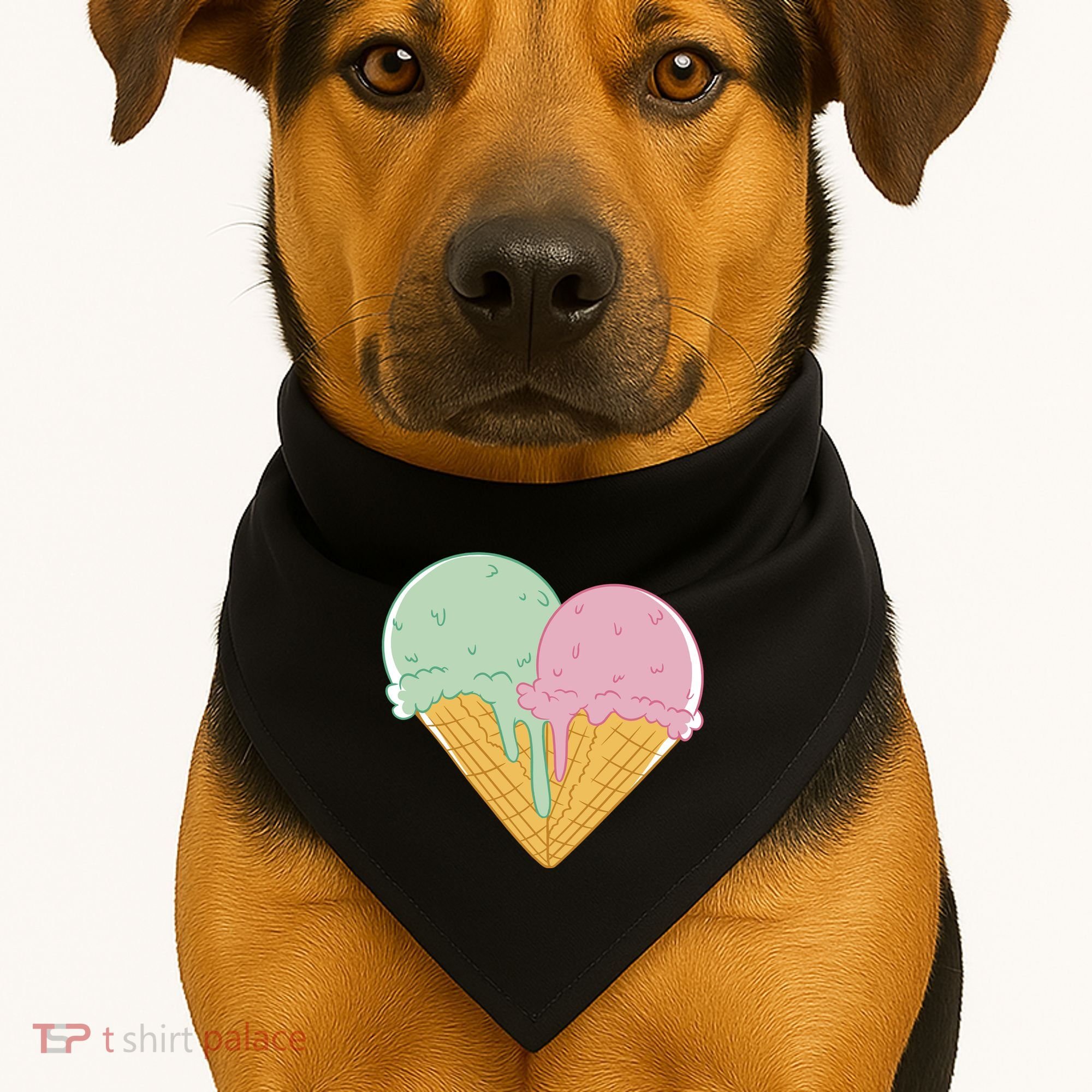 Heart Shaped Ice Cream Cute Gift USA-Made Doggie Bandana