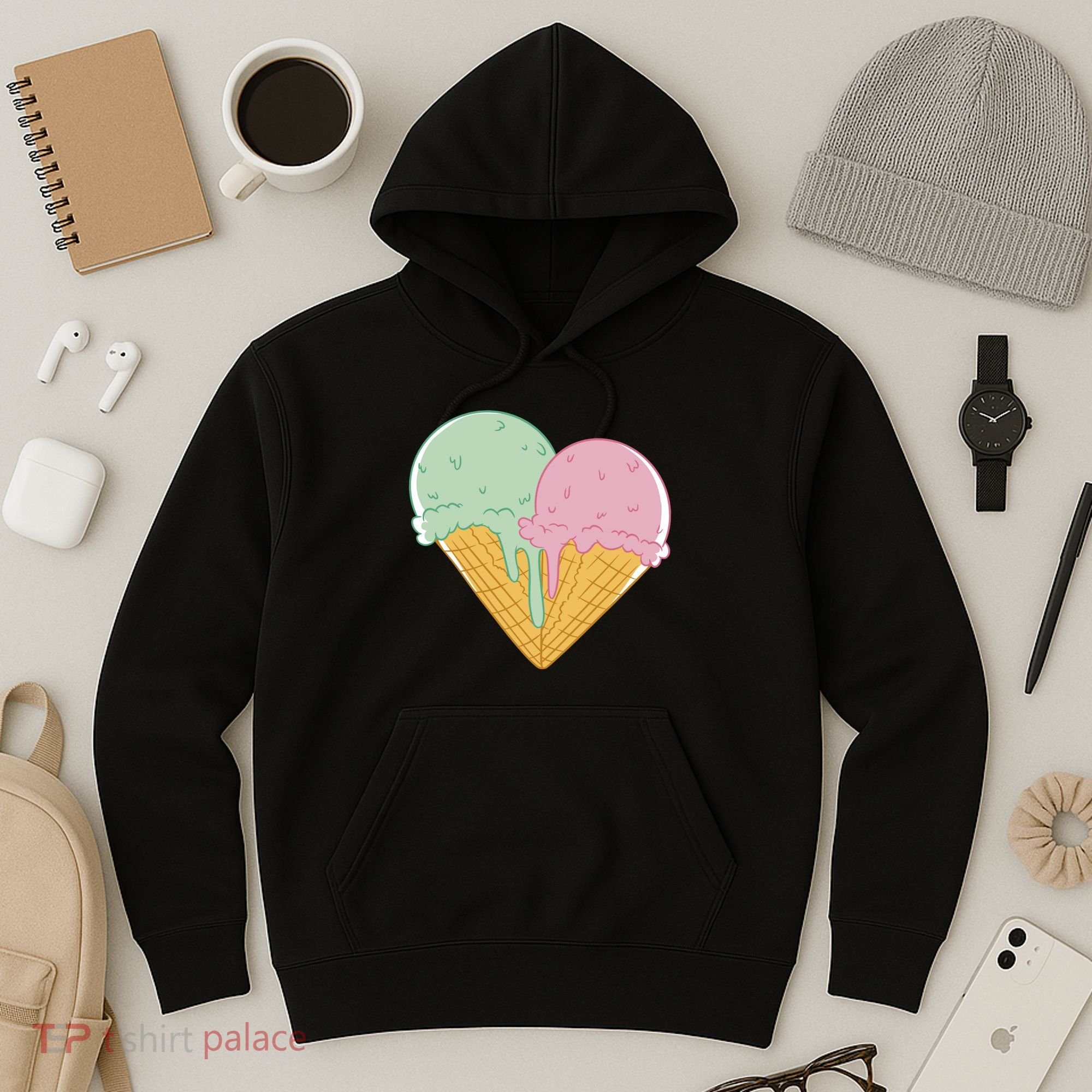 Heart Shaped Ice Cream Cute Gift Hoodie