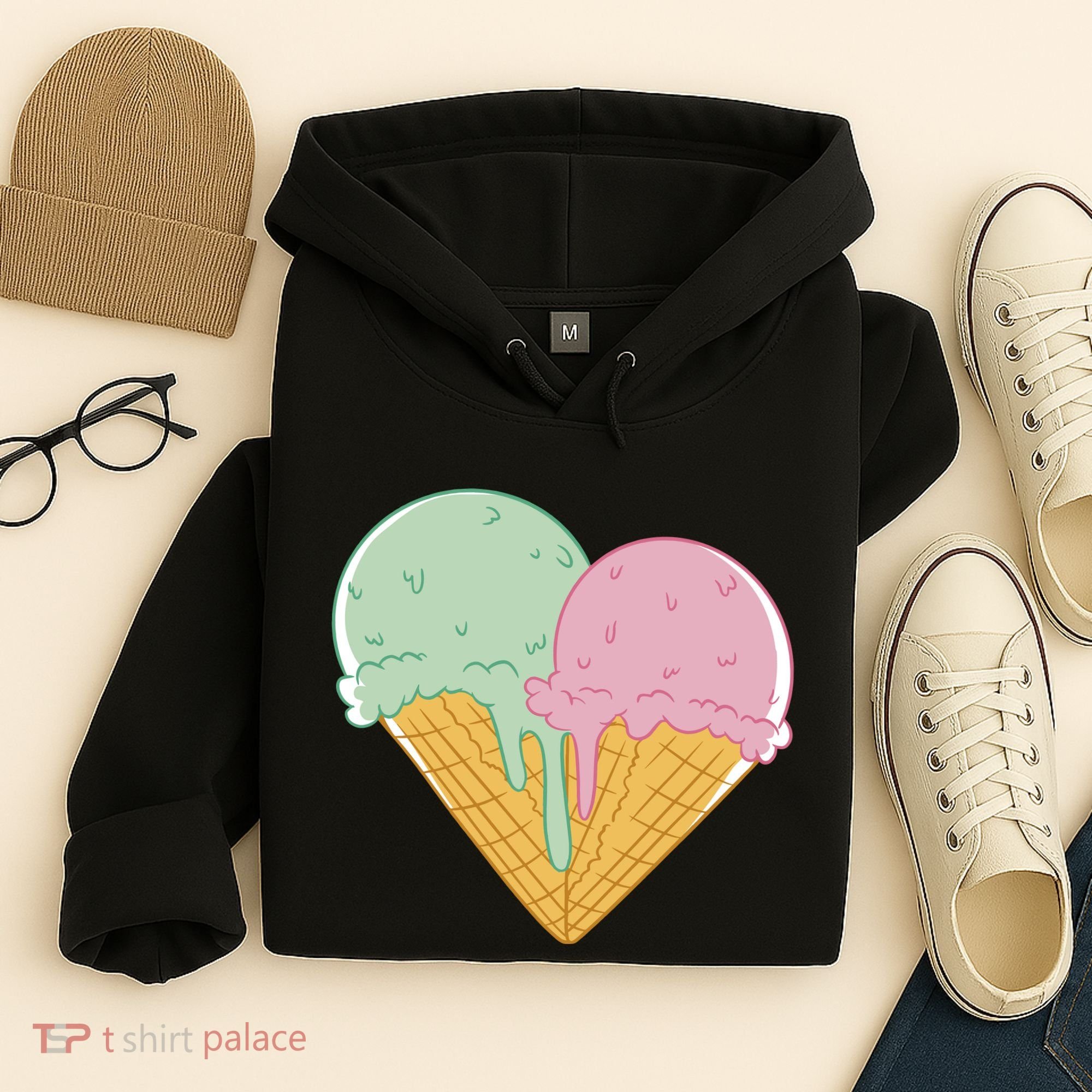 Heart Shaped Ice Cream Cute Gift Hoodie