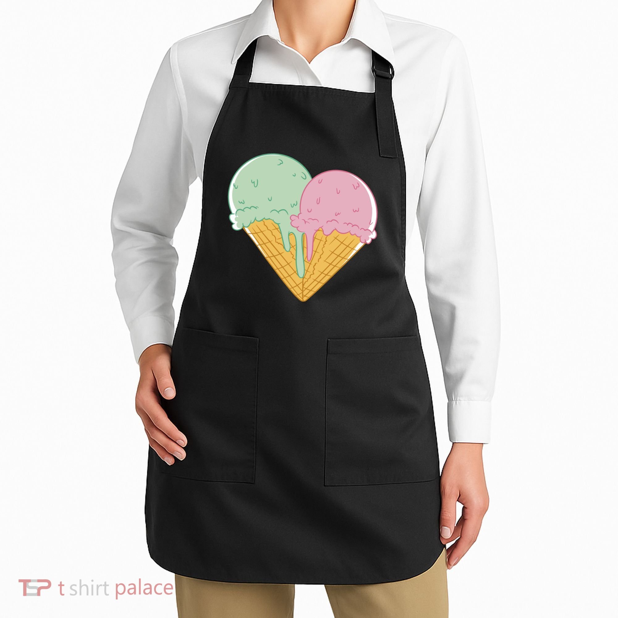 Heart Shaped Ice Cream Cute Gift Apron