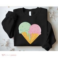 Heart Shaped Ice Cream Cute Gift Sweatshirt thumb 2