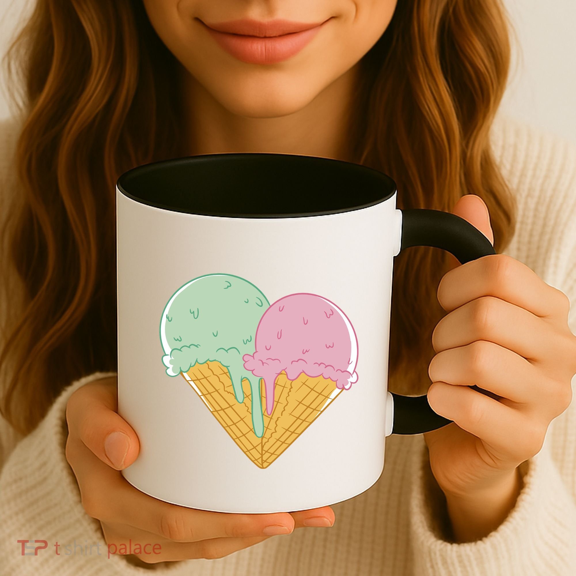 Heart Shaped Ice Cream Cute Gift Coffee Mug