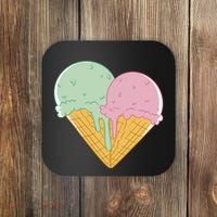 Heart Shaped Ice Cream Cute Gift Coaster thumb 0