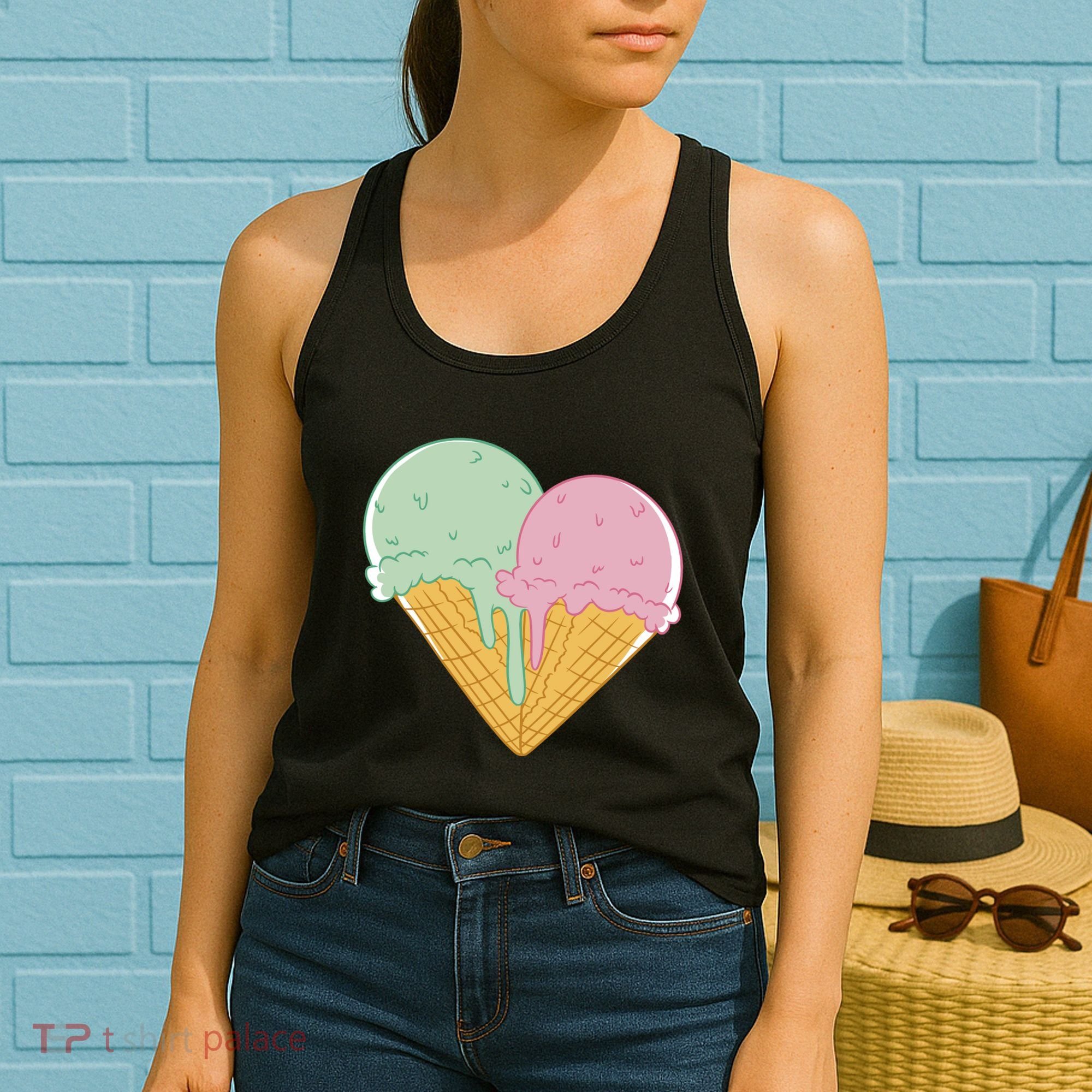 Heart Shaped Ice Cream Cute Gift Women's Tank Top
