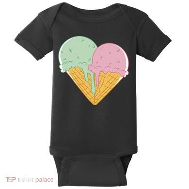 Heart Shaped Ice Cream Cute Gift Baby Bodysuit