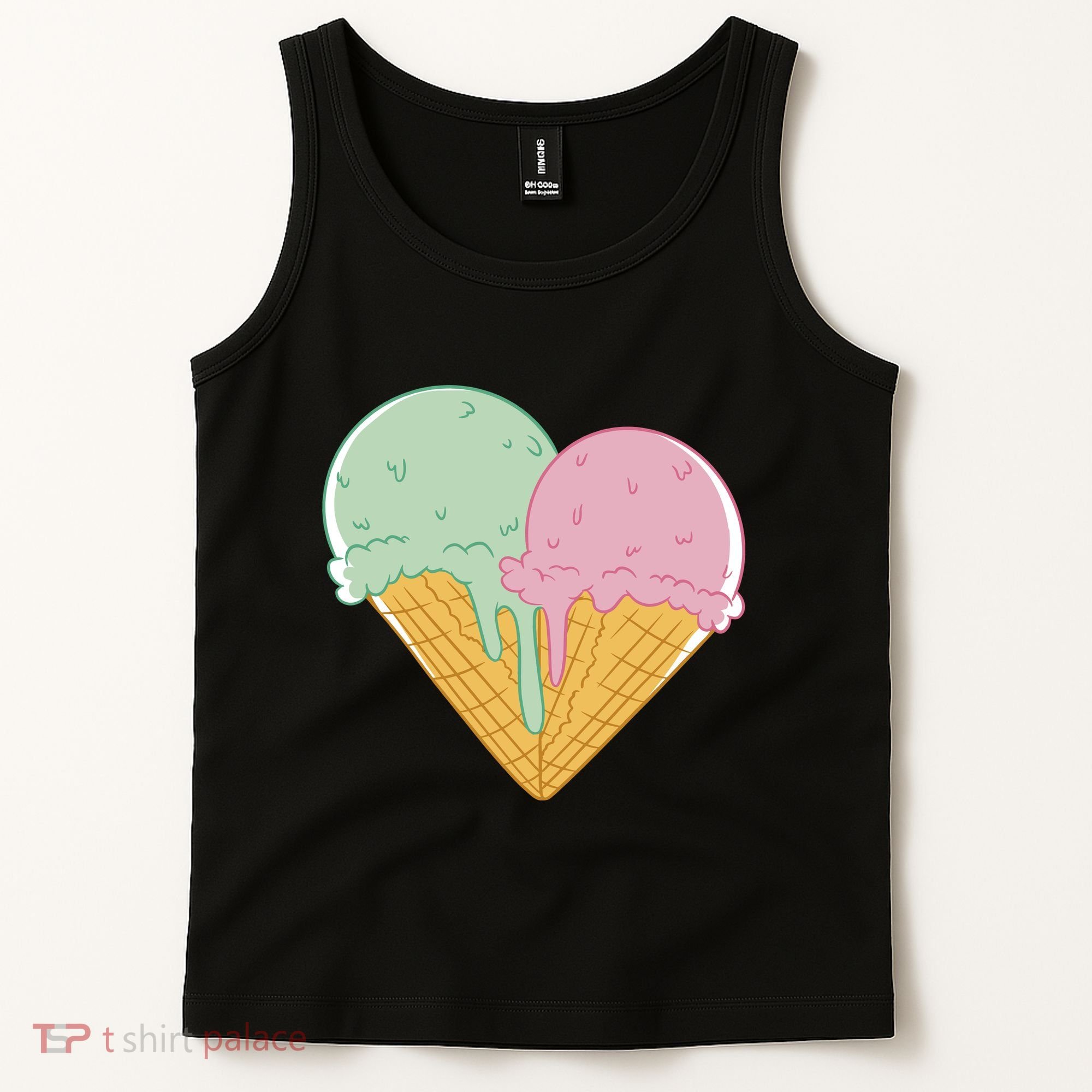 Heart Shaped Ice Cream Cute Gift Tank Top