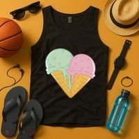 Heart Shaped Ice Cream Cute Gift Tank Top thumb 4