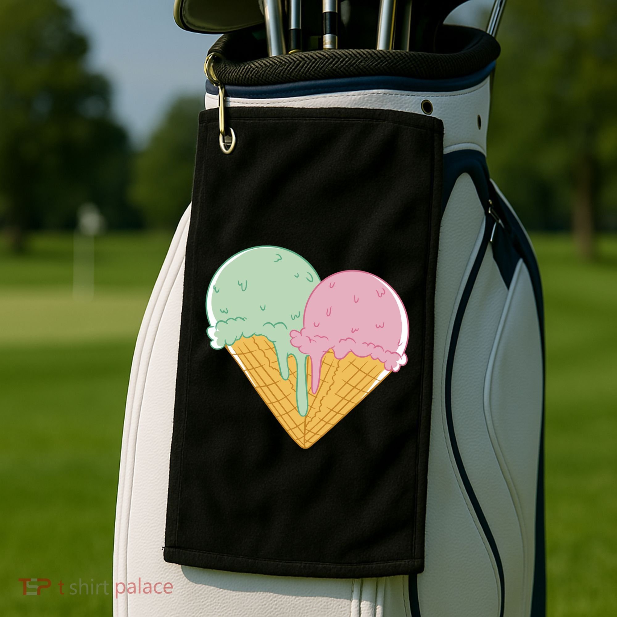 Heart Shaped Ice Cream Cute Gift Golf Towel