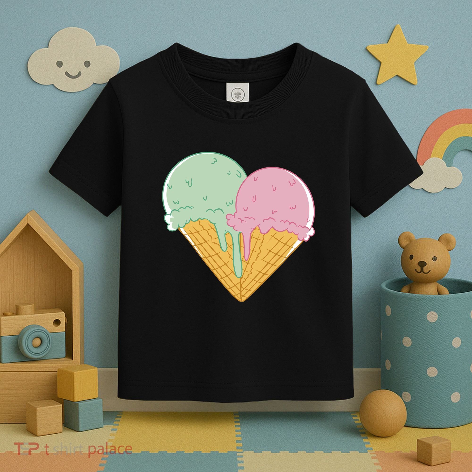 Heart Shaped Ice Cream Cute Gift Toddler T-Shirt
