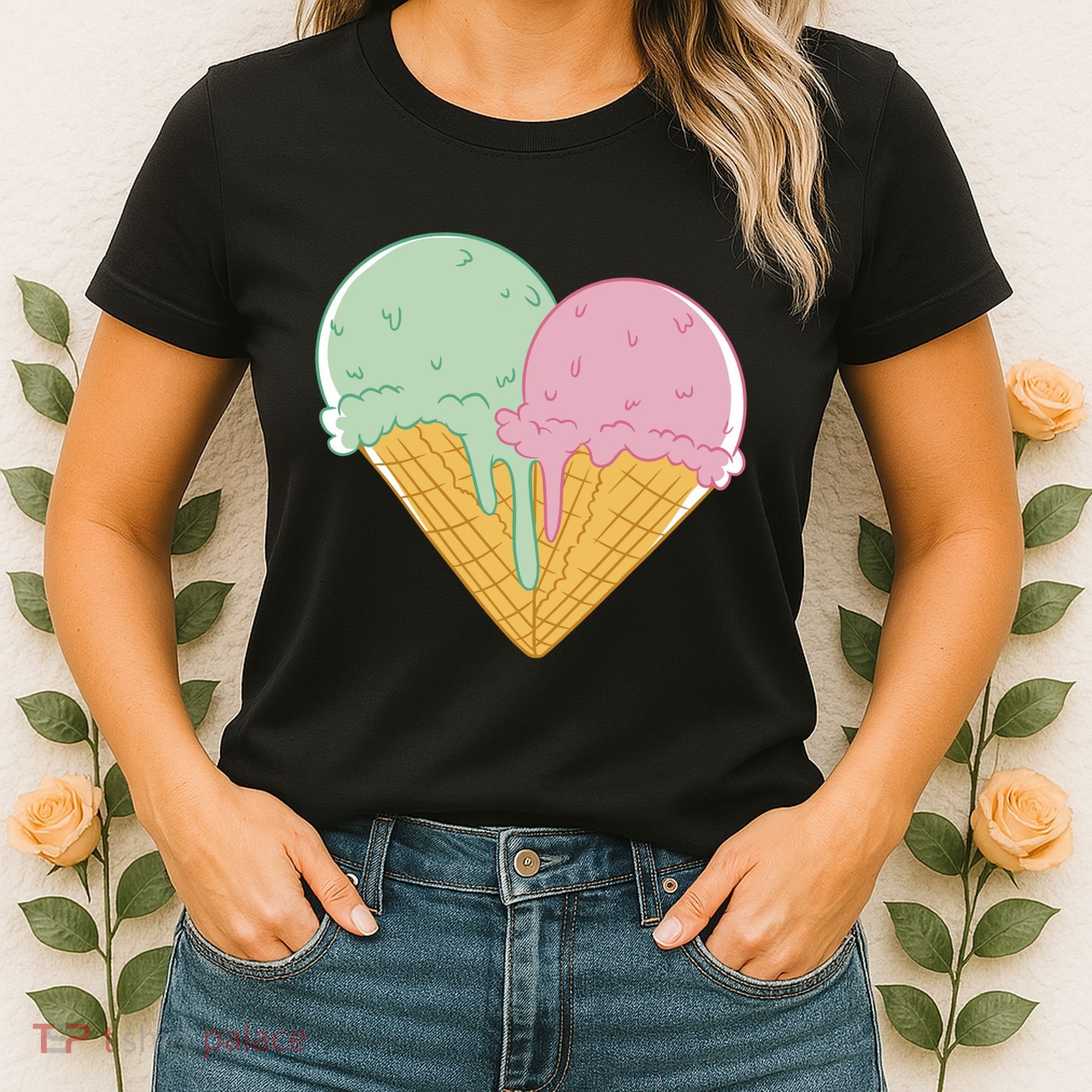 Heart Shaped Ice Cream Cute Gift Women's T-Shirt
