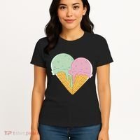 Heart Shaped Ice Cream Cute Gift Women's T-Shirt thumb 4