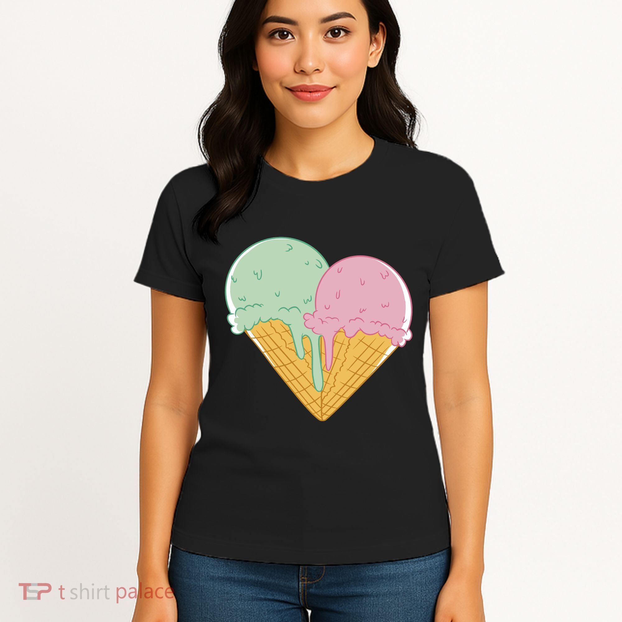 Heart Shaped Ice Cream Cute Gift Women's T-Shirt