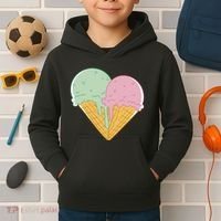 Heart Shaped Ice Cream Cute Gift Kids Hoodie thumb 2