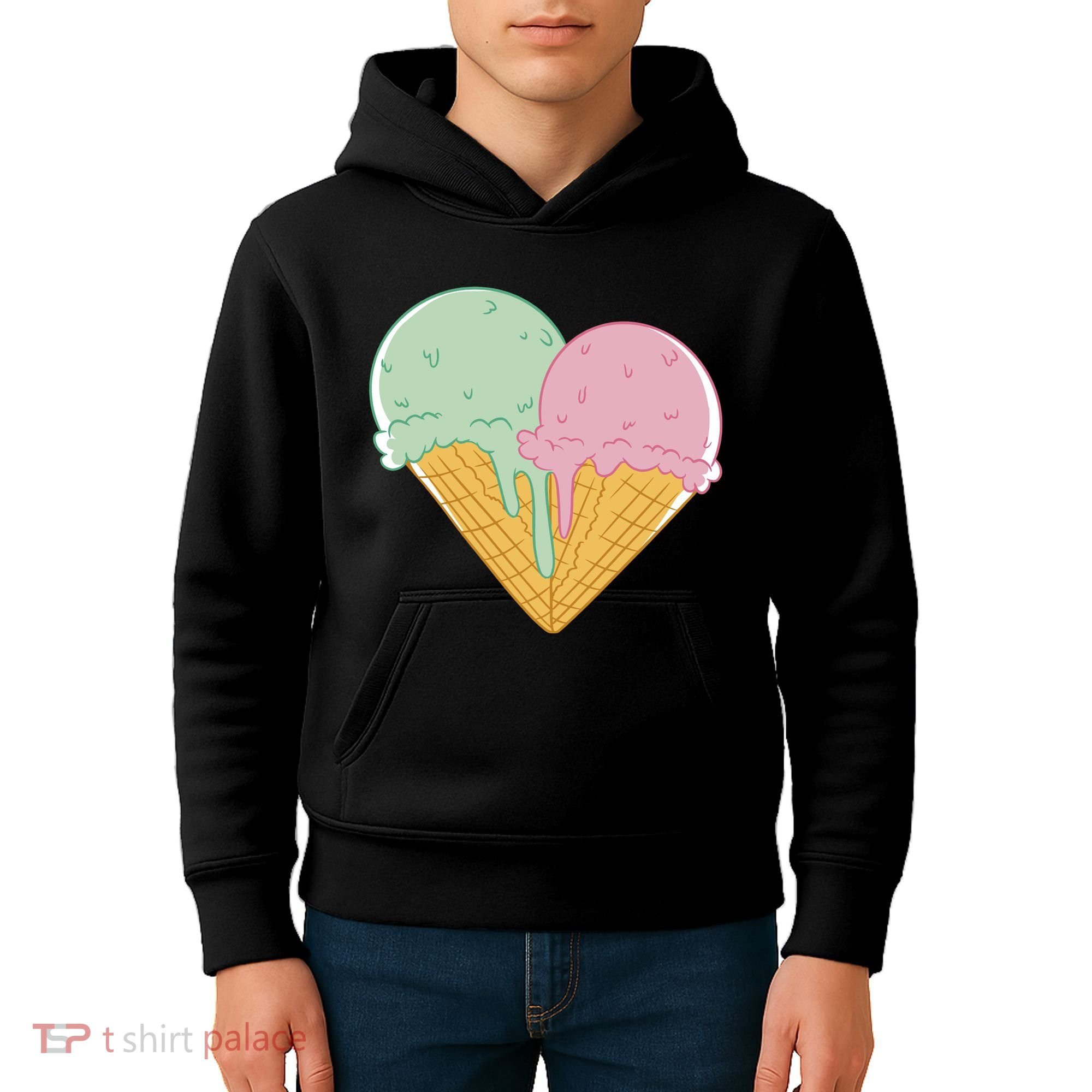 Heart Shaped Ice Cream Cute Gift Kids Hoodie
