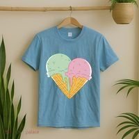 Heart Shaped Ice Cream Cute Gift T-Shirt thumb 2