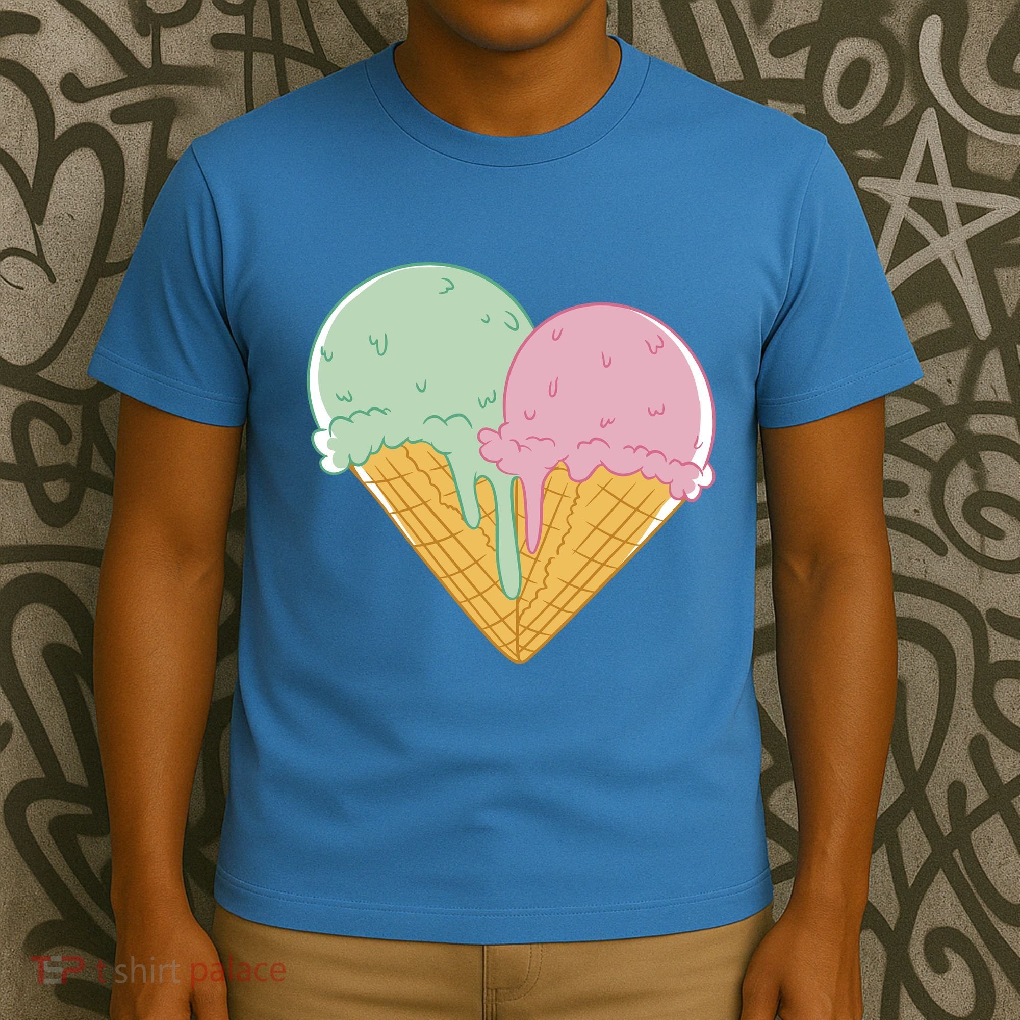 Heart Shaped Ice Cream Cute Gift T-Shirt